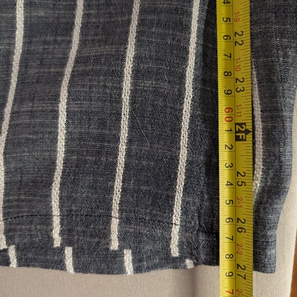 Denim Blue Gray And White Striped High-Waisted Wide Leg Pants Size Small - Picture 14 of 14